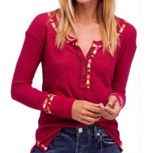 NWT Free People WeThe Free Rainbow Tee Henley Sz M